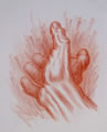 Michael Hensley Drawings, Human Hands 7
